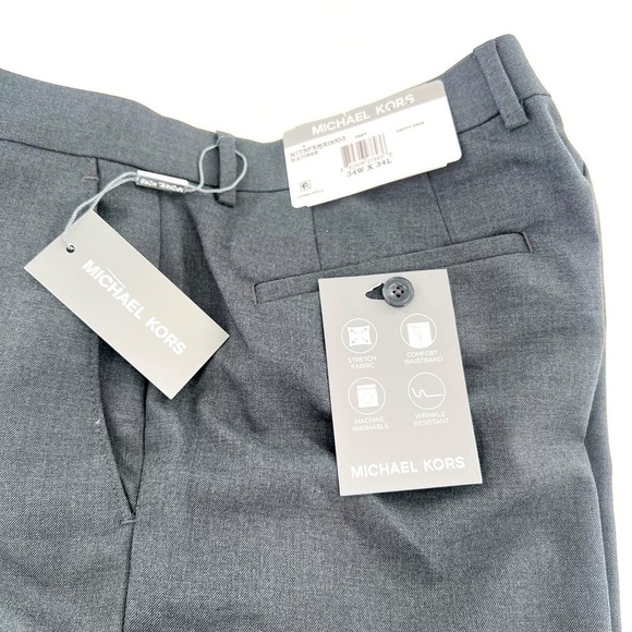 MICHAEL Michael Kors
Stretch Flat Front Pants Grey size 34W 34 L NWT - Picture 9 of 9